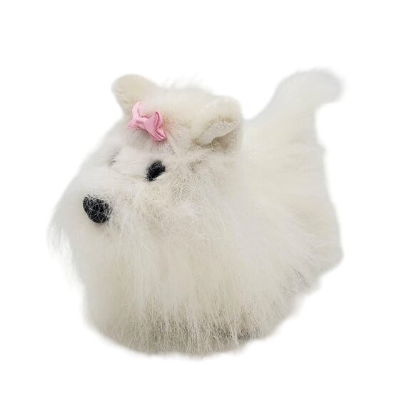 Circo White Maltese Puppy‎ Dog Stuffed Animal Plush 8 Inch Pink Bow Little Toy - Picture 1 of 9